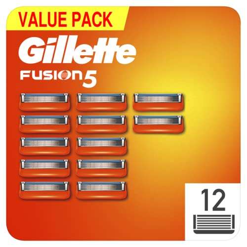 Gillette Fusion5 Pack of 12 Razor Blade Refills - £18.66 / £17.73 Subscribe & Save @ Amazon