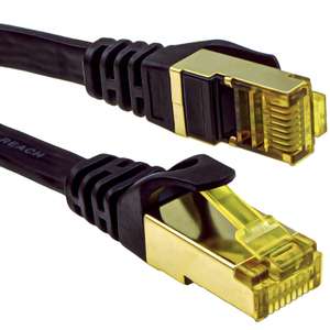 kenable FLAT CAT7 FTP Shielded 600MHz 10Gbps Ethernet LAN Cable RJ45 1m Black [1 metres] Sold by kenable_ltd FBA