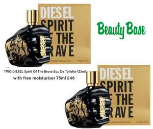TWO DIESEL Spirit Of The Brave Eau De Toilette 125ml Spray with free moisturiser 75ml £46 - price will drop when 2 are added to the basket