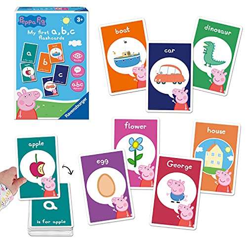 Ravensburger Peppa Pig My First Flash Card Game - Ideal for Early Learning, Object Recognition, Alphabet, Reading, Spelling for Kids Age 4+