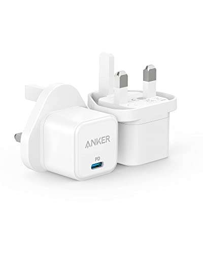 USB C Plug, Anker 2-Pack 20W Fast USB C Charger - £15.29 (With Applied Code) - Sold by Anker / Fulfilled by Amazon