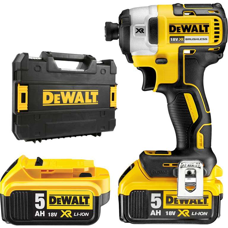 DeWalt DCF887 Cordless Brushless Impact Driver with 2 x 5.0Ah batteries, charger and case £169.98 Free click and collect @ Toolstation