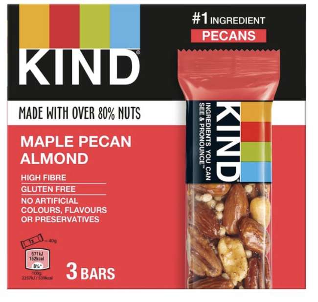 Kind Maple Pecan & Almond Bars 3X30g - £1.75 Clubcard price @Tesco