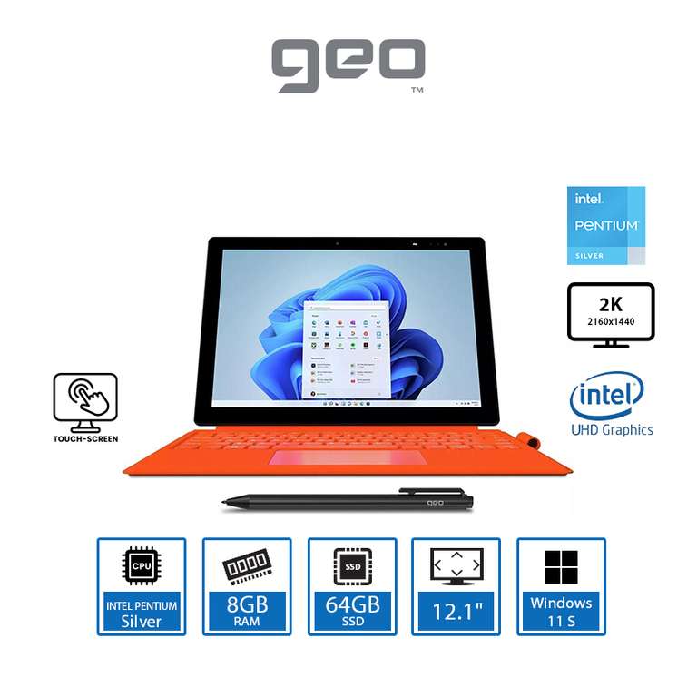 Geo GeoPad 110 ( Intel N4020 2C , 4GB , 128GB , 10.1" WUXGA ) £94.49 / GeoPad 220 ( N5030 4C , 8GB , 64GB , 12.1" 2K ) £134.99 Tablet w/code
