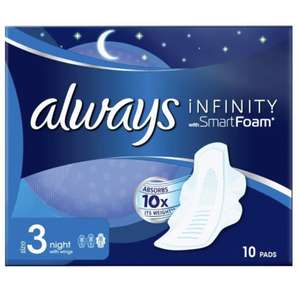 Always Infinity Sanitary Towels, 10 Pack - Free C&C Only At Limited Stores
