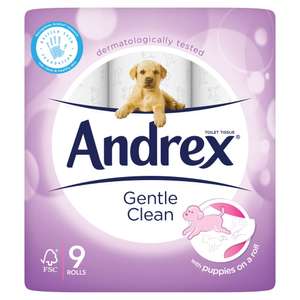 Pack of 9 Andrex Gentle Clean Toilet Rolls