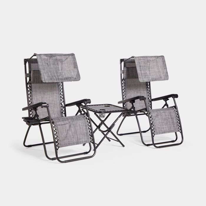 Zero Gravity Table & Chair Set with Canopy