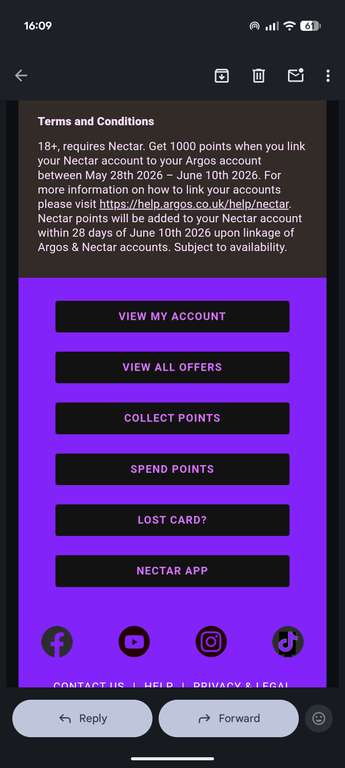 Nectar Account Nectar & Argos: Link for 1000 Nectar Points at Nectar - hotukdeals