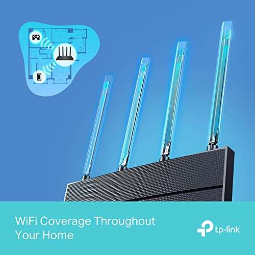 TP-Link AX12 Next-Gen Wi-Fi 6 AX1500 Mbps Gigabit Dual Band Wireless Router, WPA3 Security