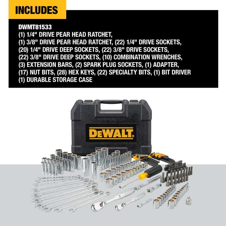 DEWALT DWMT81533 172-Piece Mechanics Tool Set 123.20 at Amazon US ...