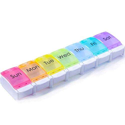 AidShunn Colourful Pill Boxes 7 Day Portable Storage Box Weekly Organizer to Hold Vitamins - Sold by Aidshunn FBA