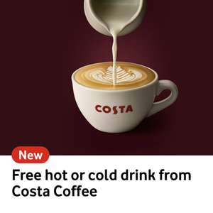 Free hot or cold drink from Costa via Vodafone VeryMe