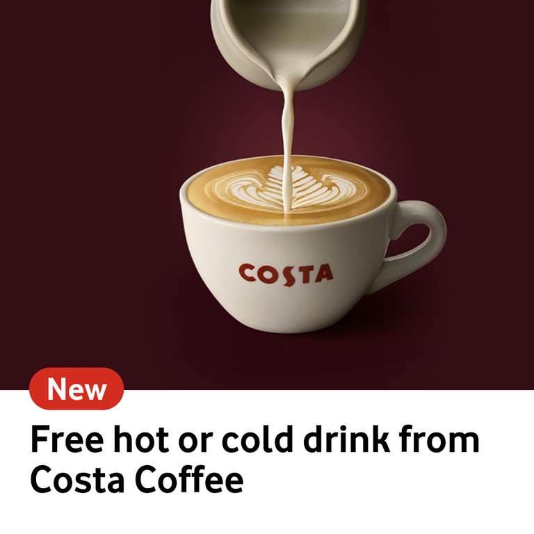 Free hot or cold drink from Costa via Vodafone VeryMe