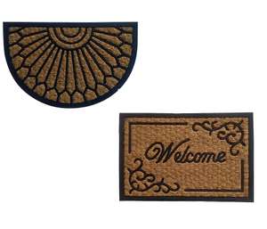 B&Q Half moon Black & natural Coir & rubber Door mat 40 x 40cm - £2.50 / Rectangular Coir Doormat - £3 + More (Free Click and Collect) @ B&Q