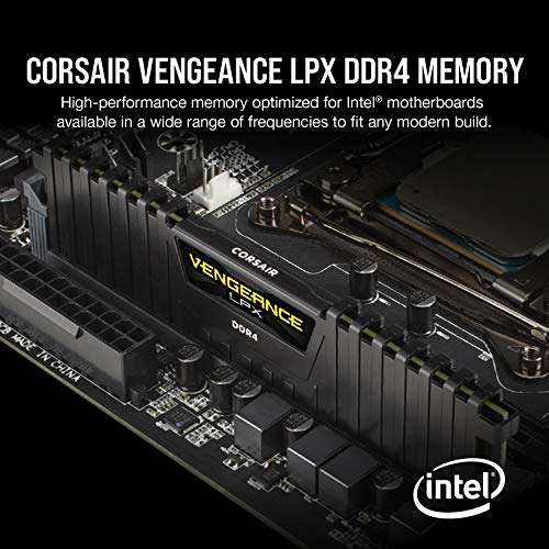 Corsair CMK16GX4M2B3200C16 Vengeance LPX 16 GB (2 x 8 GB) DDR4 3200 MHz C16 XMP 2.0 High Performance Desktop Memory Kit £35.99 @ Amazon