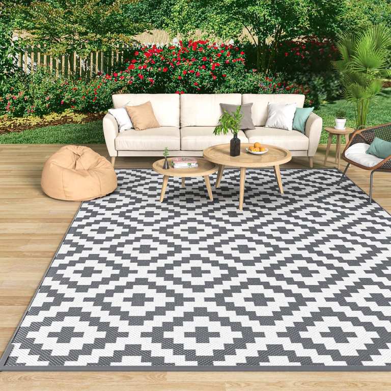 Mokani Outdoor Rug for Patios Waterproof 120 x 180cm, Reversible Garden Rugs (Prime Members)