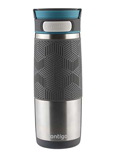  Contigo Byron Snapseal Travel Mug, Stainless Steel Thermal mug,  vacuum flask, leakproof tumbler, coffee mug with BPA free Easy-Clean Lid,  470 ml, Biscay Bay : Home & Kitchen