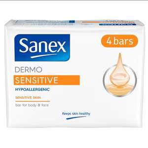 Sanex Dermo Hypo-Allergenic Sensitive Soap Bar 4 Pack + Free Click & Collect