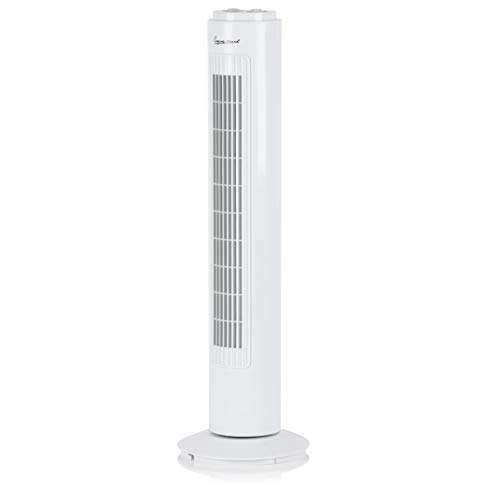 Signature S40012 Portable 29 Inch Oscillating Tower Fan with 1 Hour Timer and 3 Speed Settings, White - £20.20 @ Amazon
