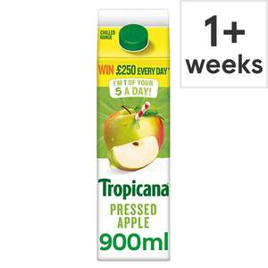 Tropicana Pressed Apple Juice 900Ml £1.62 Clubcard Price @ Tesco