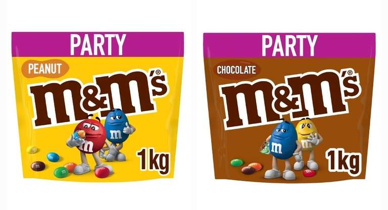 M&M's Peanut Chocolate party Pouch Bag 1KG | Milk Chocolate Bites Pouch Bag 1kg (Online Exclusive)