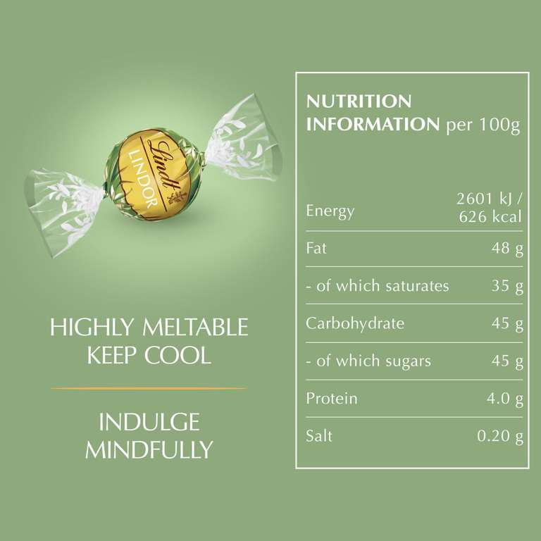 Lindt Lindor Matcha Truffles Box 200g – £3.81 S&S at Amazon