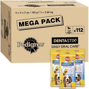 Pedigree DentaStix 112 Sticks Functional Snacks, Daily Dental Chews for Medium Dogs (10 - 25 kg), Megapack £17.99 S&S