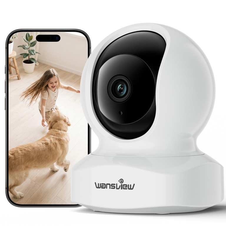 wansview Q5 2K Indoor Security Pet Camera, Pan/Tilt, Night Vision, Two-Way Audio, Motion Tracking, WiFi Prime Only @ Zhi-Lan Tech /FBA Haul