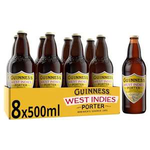 Guinness West Indies Porter Beer - 8 x 500ml with voucher