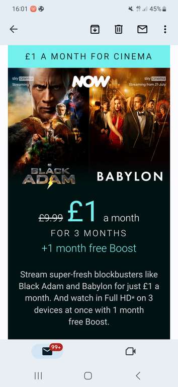 Sky Cinema for £1 a month for 3 months (Account Specific - Invite Via Email)