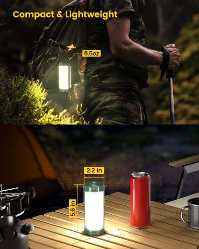 Glocusent Survival Camping Lantern, 106LED with 5 Brightness, Up to 1200LM, 3 Modes & SOS, Rechargeable for 120hrs W/voucher - glocusent FBA