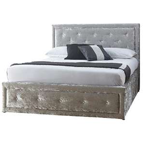 GFW Hollywood Lift Up Ottoman Bed, Double, Silver Grey