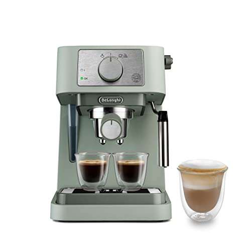 De'Longhi Manual Coffee Machine Stilosa EC260.GR, 15 Bar Pressure, Cappuccino System, Automatic Switch-Off, Compatible with ESE pods (Grey)