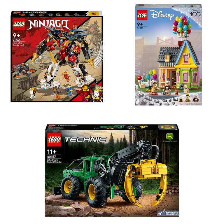 LEGO NINJAGO 71765 Ninja Ultra Combo Mech £42.35 - OOS / Disney 43217 Up House £35 / Technic 42157 John Deere £108.50 - Free collection