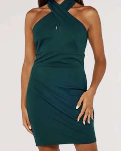 Black or Green Halterneck Bodycon Mini Dress - £10 Delivered @ Apricot