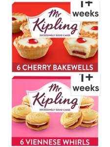 Mr Kipling Viennese Whirls/Cherry Bakewell 6 Pack 95p clubcard price @ Tesco