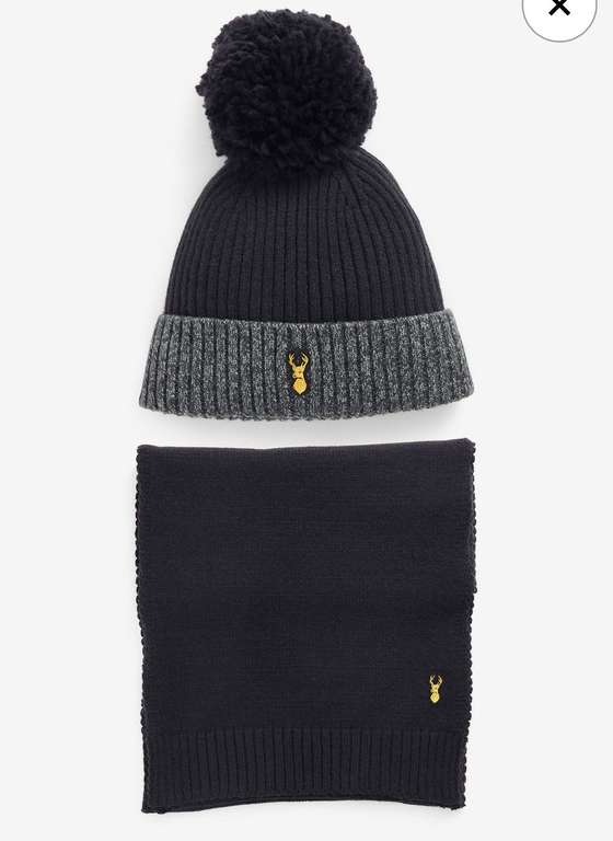 Men’s Navy Blue Hat & Scarf Set - £8 + free click and collect at Next