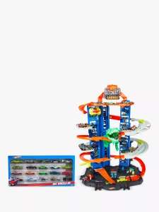 Hot Wheels City Ultimate Garage Track Set Bundle with Hot Wheels Character Cars, Pack of 20 - £82.99 delivered @ John Lewis & Partners