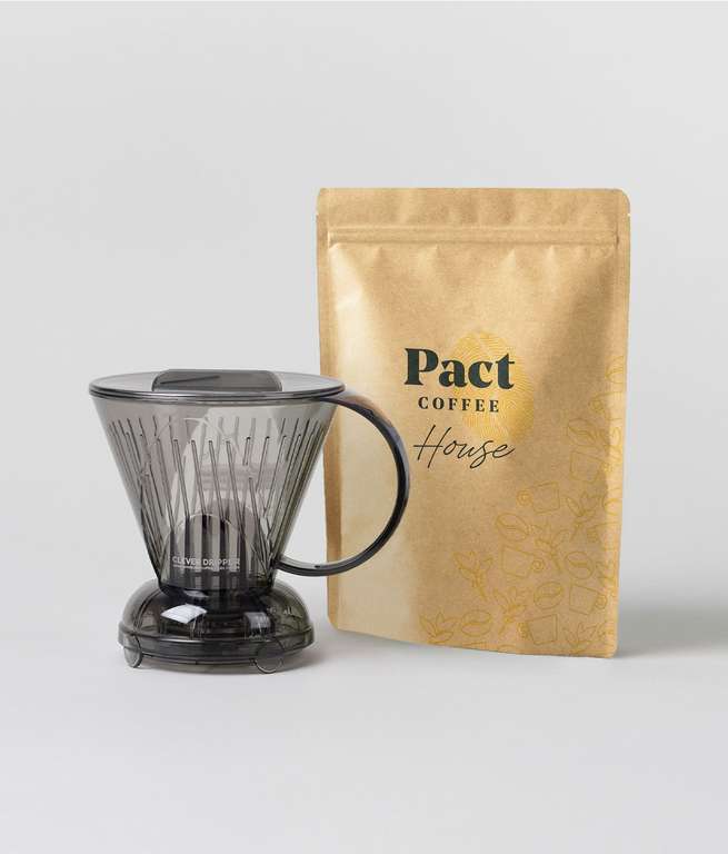 £23.21 for Clever Dripper (£25) & House Coffee (£8.95) w/ 100 Filtropia 4 Filters (£5) - 25% sale @ Pact Coffee