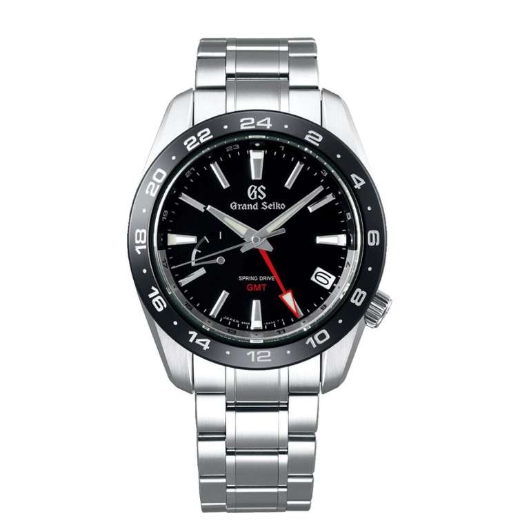Grand Seiko Sport GMT Black Dial Black Ceramic Bezel Steel Case Bracelet Watch - Ex Display
