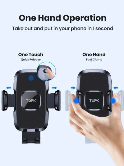TOPK D35-S Car Phone Holder, Universal Phone Mount for Car with Hook New customer Price (£6.96 for existing) Sold By TOPK Official Store