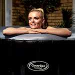CleverSpa Manhattan 4 Person Round Inflatable Outdoor Bubble Spa Hot Tub - 7 Colour LED Lights - Sold and dispatched by Spreetail.
