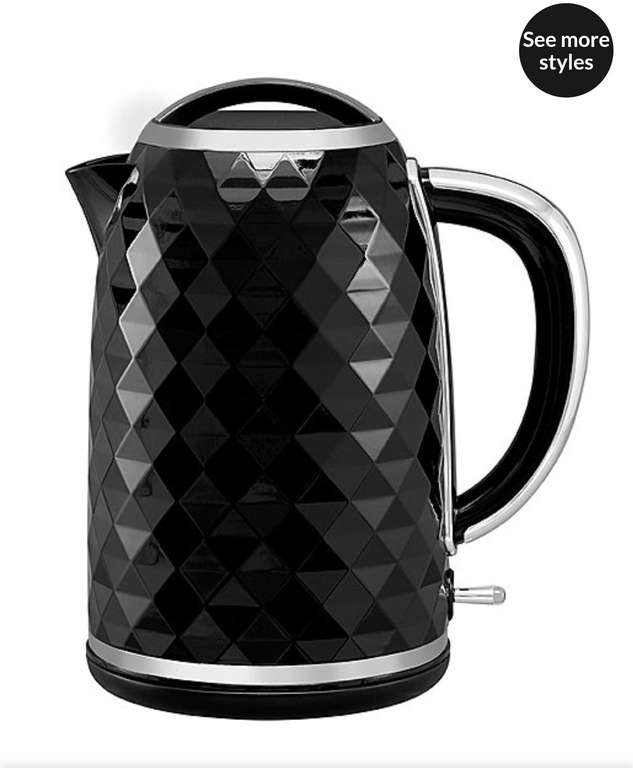 Black/White Fast Boil Diamond Textured Kettle 1.7L - £15 each + Free Store Collection @ George (Asda)