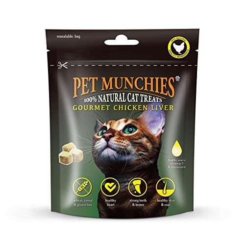 Pet Munchies Natural Freeze Dried Cat Treats (Chicken Liver, 1 Pack) - £1.40 @ Amazon