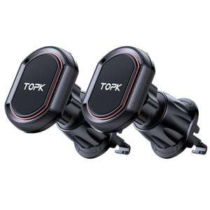 TOPK Car Phone Holder [2 Pack], Magnetic Phone Car Mount, Phone Holder for Cars Air Vent, Upgrade Hook Clip w/voucher - by TOPK / FBA