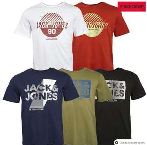 JACK AND JONES Mens Tikk Five Pack T-Shirts