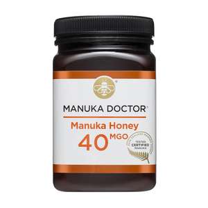 40 MGO Mānuka Honey 500g, 20% off applied at checkout - £12 + £6 delivery @ Manukadoctor