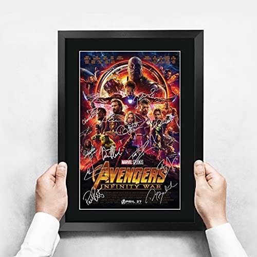 Avengers Infinity War A3 Printed Autographs Framed Poster £9.99 @ Prints of the World via Amazon