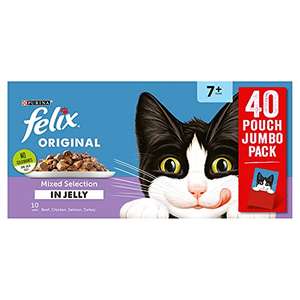 Felix 7+ sachets 40 pack £13.30 / £12.64 via sub and save + 20% first order voucher possible at Amazon