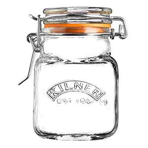Kilner Clip Top Square Glass Jar, 70 ml (or 4 for £6.08)